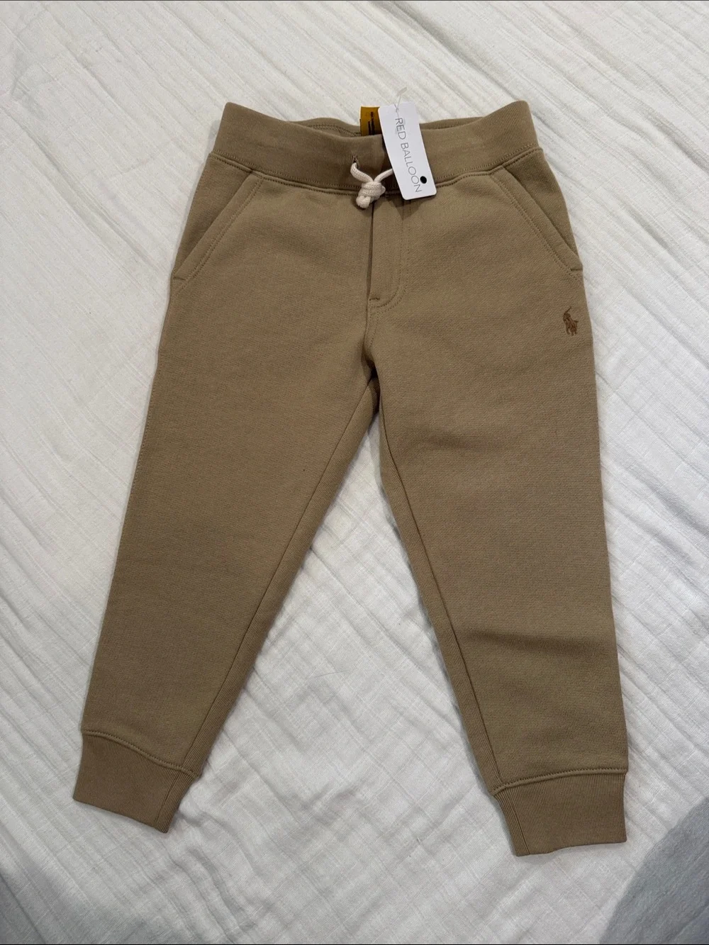 NWT Ralph Lauren Boys Khaki Drawstring Joggers